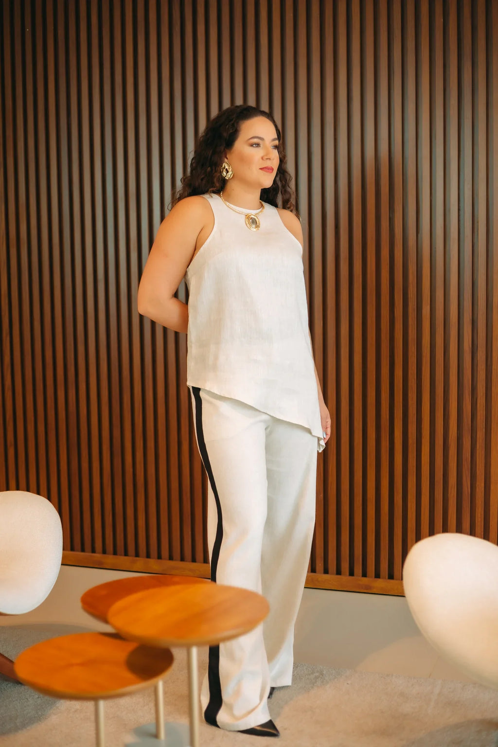 REGATA ASSIMETRICA CLAUDIA 100% LINHO