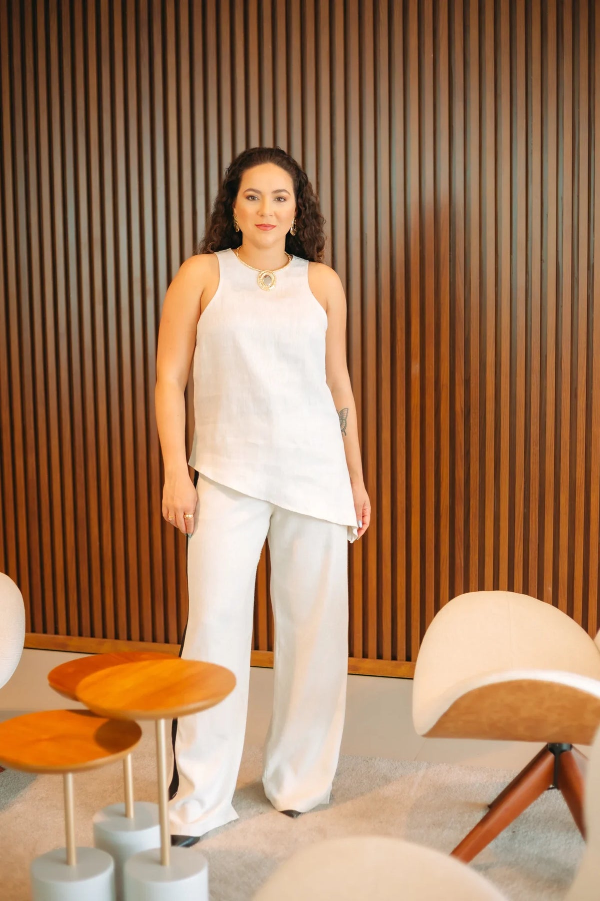 REGATA ASSIMETRICA CLAUDIA 100% LINHO